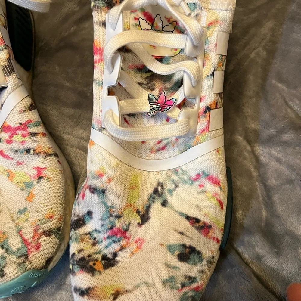 Adidas NMD R1 Boost Tie Dye Green White Red Watercolor Ultra GX5372 Si. - Picture 3 of 10